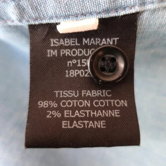 Isabel Marant Etoile Ruffle Wrap Dress Lelicia Chambray Size 34 Short Sleeve - Picture 8 of 9